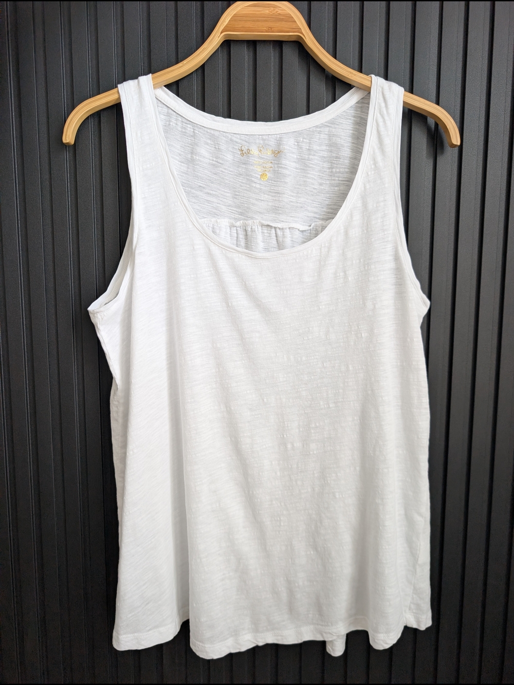 Lilly Pulitzer White Tank Top | Scoop Neck Tank | Size L